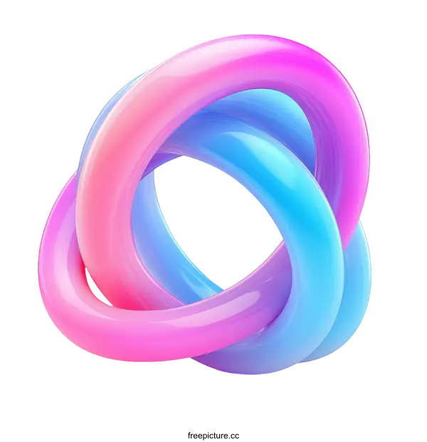 [Transparent Background PNG]Abstract Intertwined Rings Illustration