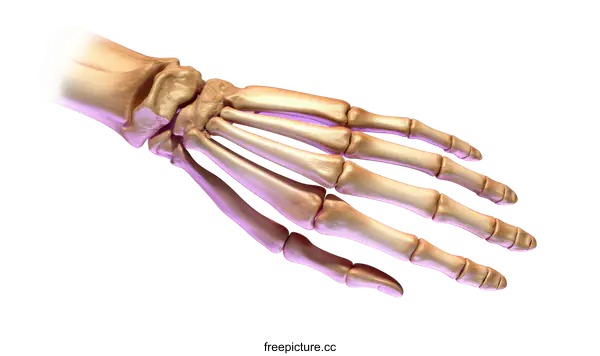 [Transparent Background PNG]Human Hand Skeletal Structure Illustration