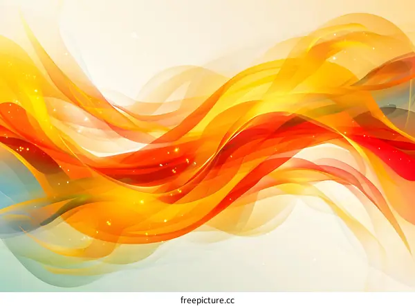 Abstract Orange And Yellow Waves Background