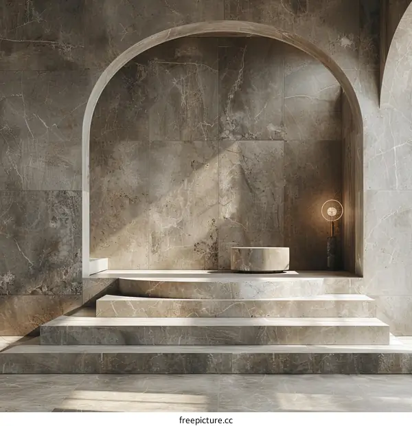 Modern Stone Staircase and Archway Interior Design