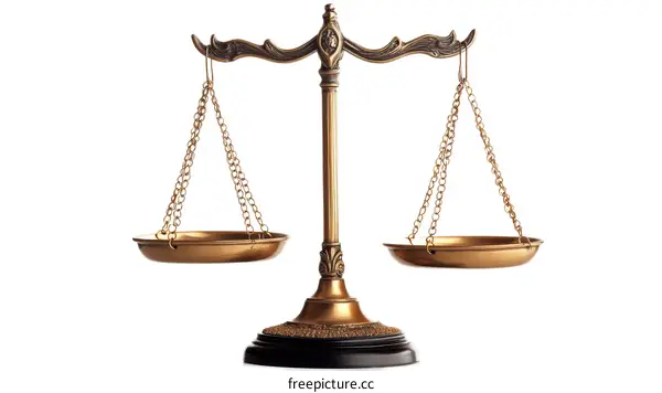 Antique Gold Scale of Justice Symbol of Balance and Law