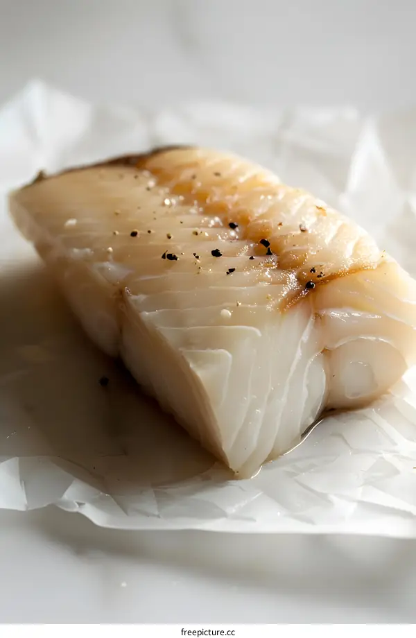 Raw Cod on Parchment Paper