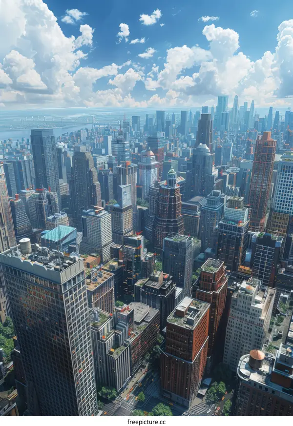 A Breathtaking Aerial View of the Vibrant Metropolis, New York City