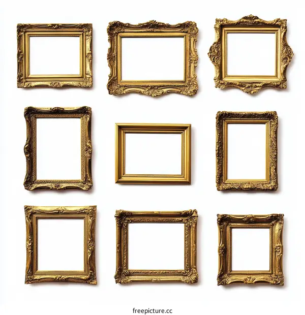 Vintage Gold Picture Frames Collection