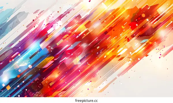 Colorful geometric shapes and lines