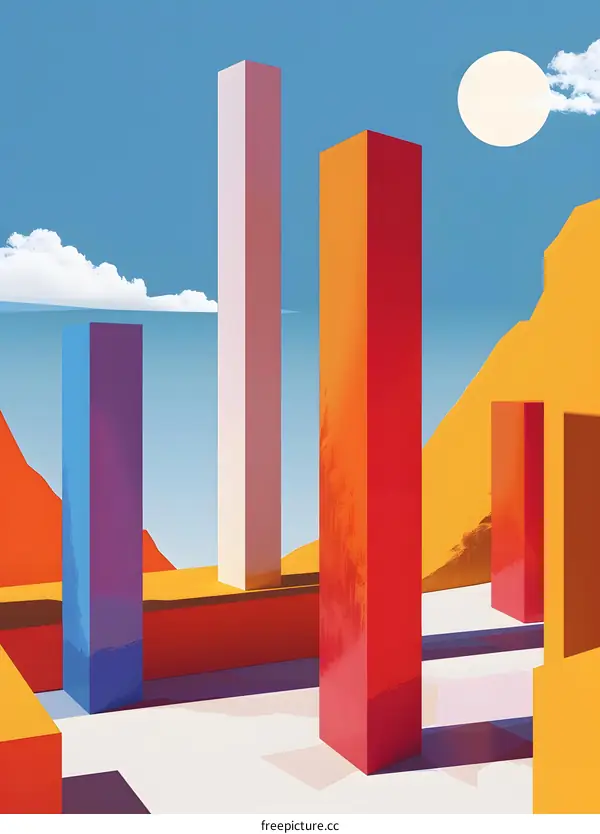 Abstract Colorful Geometric Shapes Illustration