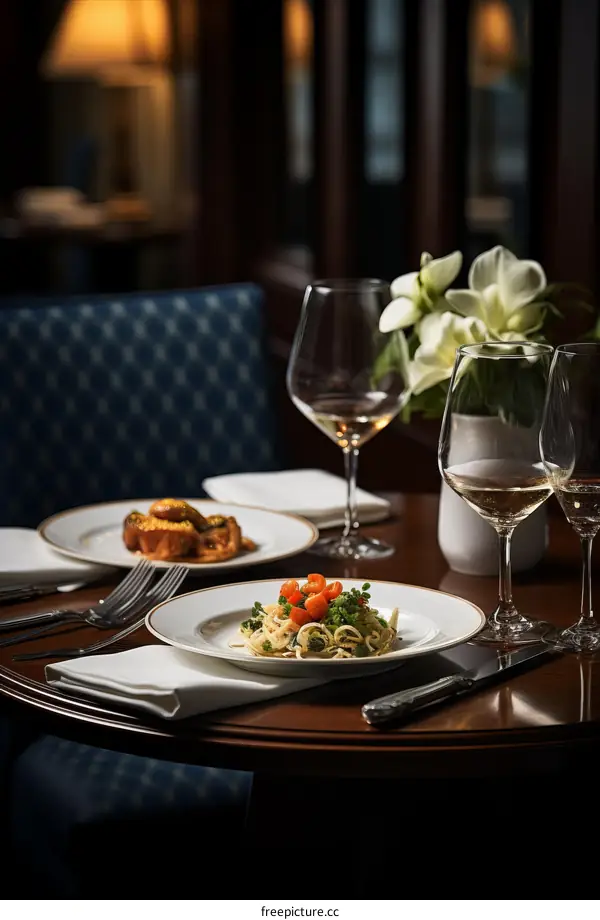 Fine Dining at an Elegant Restaurant