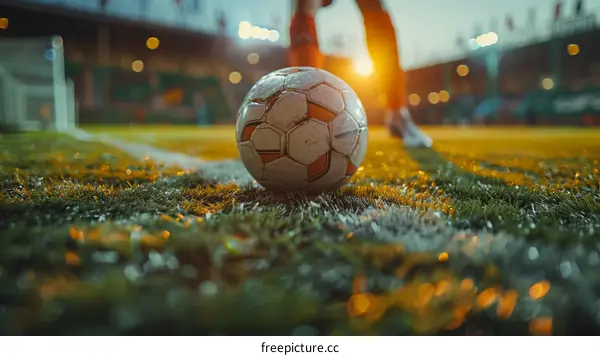 Close Up of a Soccer Ball On the Grass