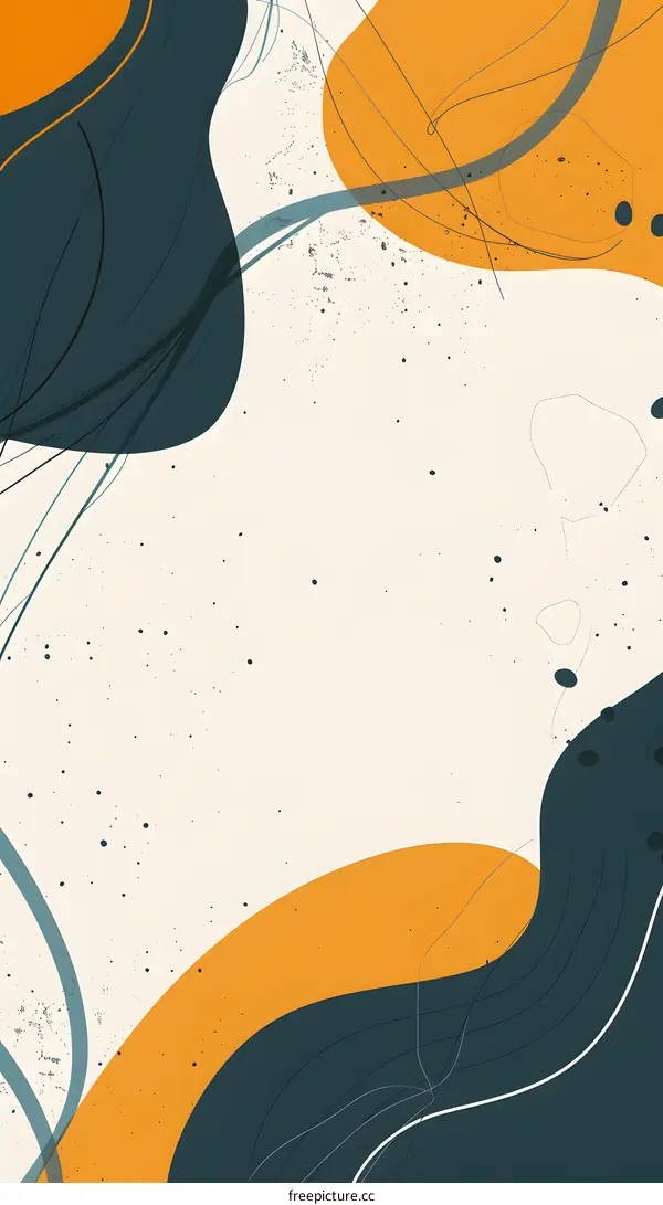 Abstract Art With Orange and Green Shapes