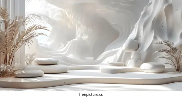 White backdrops with soft lighting and shadows