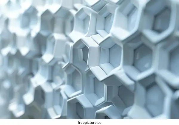 3D rendering of a white honeycomb structure