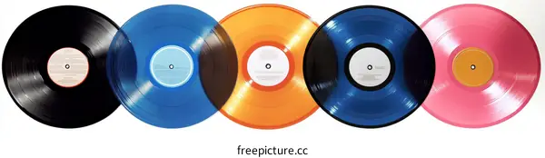 Colorful Vinyl Records Collection