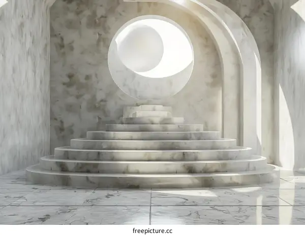 Modern Architectural Interior Design with Marble Staircase