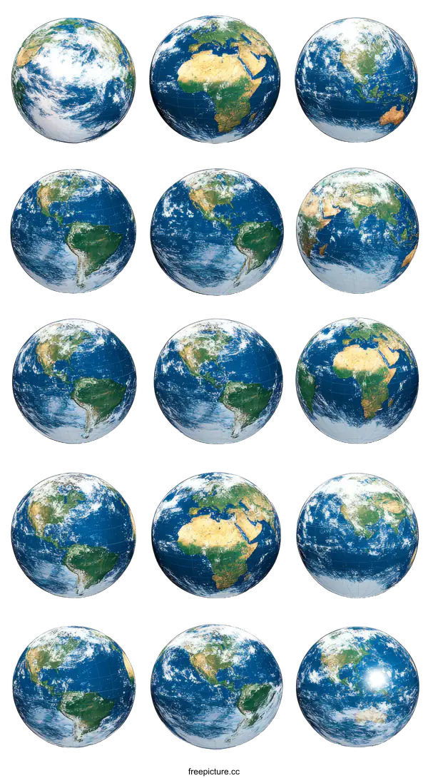 [Transparent Background PNG]Earth Rotation Sequence Illustrative Images