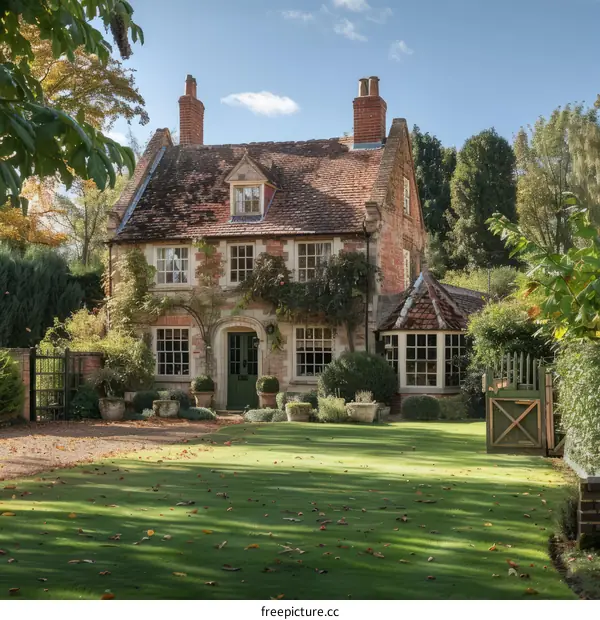 A Beautiful English Countryside Cottage with Thatched Roof