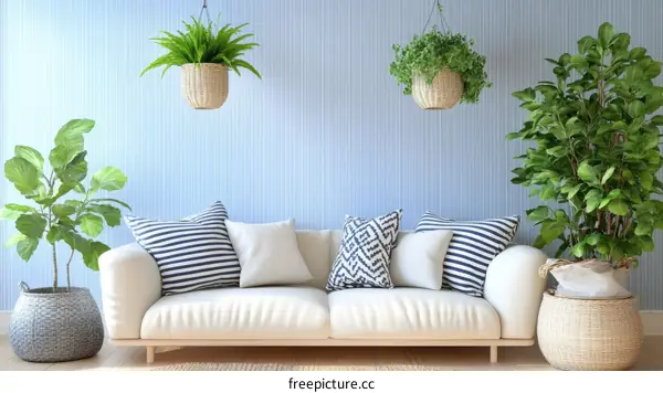 Modern Living Room Interior Design with Plants