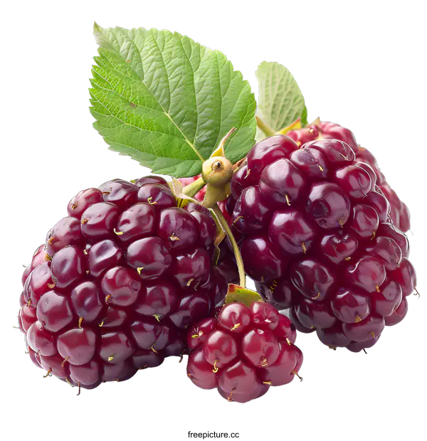 [Transparent Background PNG]Black Mulberry Isolated on White Background