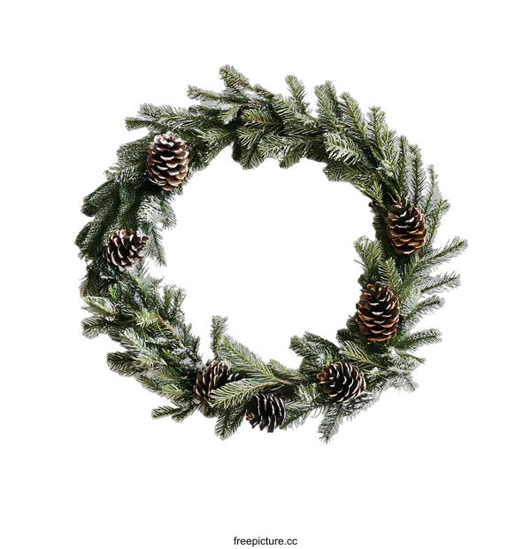 [Transparent Background PNG]Christmas Wreath with Pine Cones on transparent background