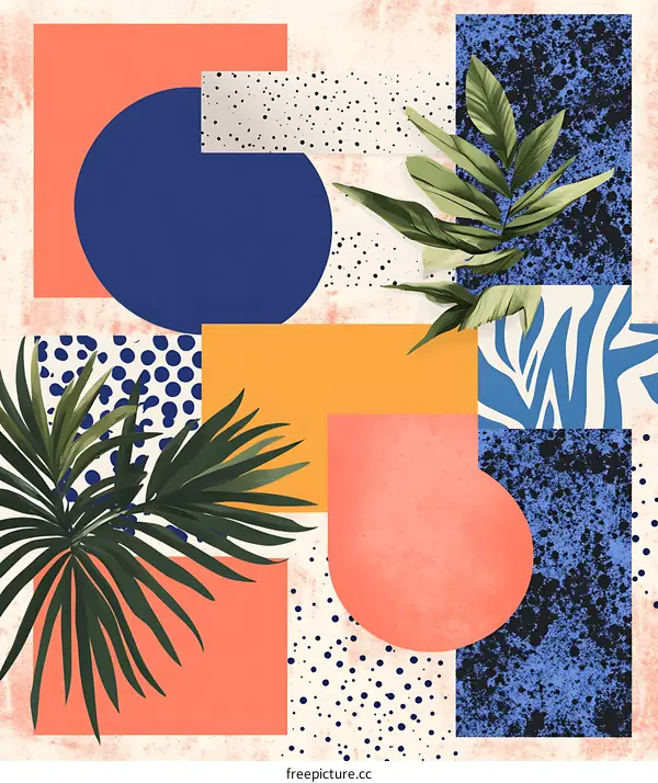 Abstract Geometric Illustration with Tropical Leaves