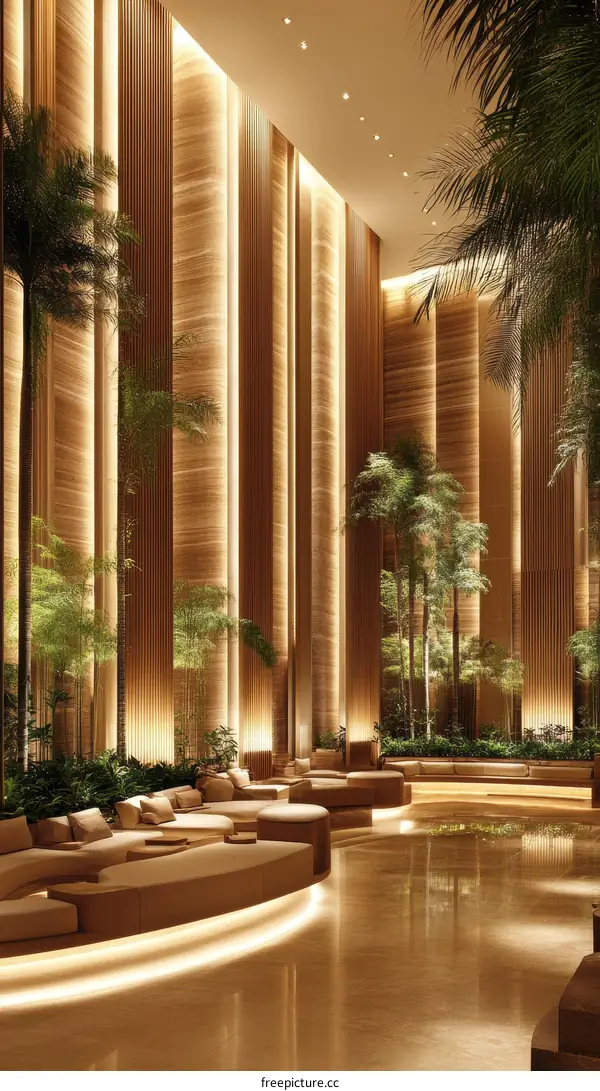 Modern Luxury Hotel Lobby Design Illustration