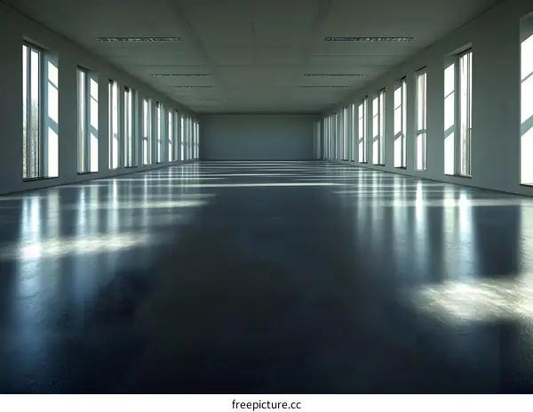 Empty Office Space With Large Windows