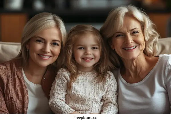 Happy Family Portrait with Love and Joy