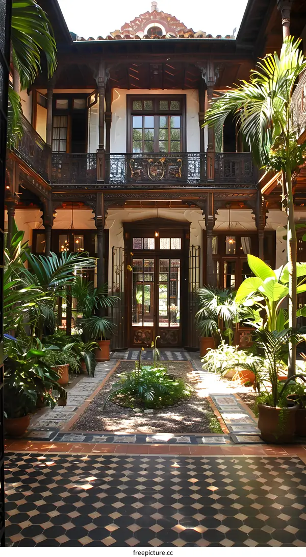 Courtyard with plants