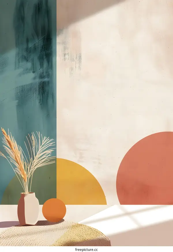 Abstract Minimalist Interior Design with Earthy Tones