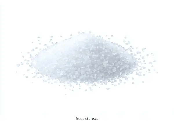 Pile of White Salt Crystals Close-up