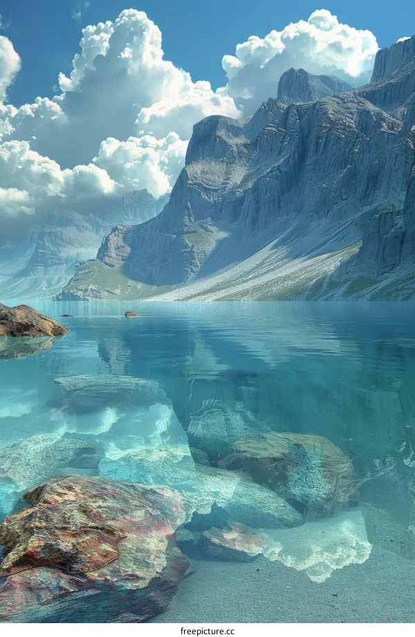 Crystal Clear Lake and Majestic Mountains