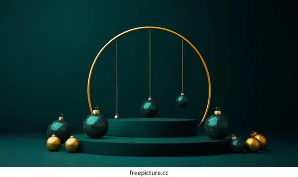 Emerald Green Christmas Ornament Display