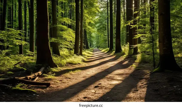 Sunbeams Through the Forest Canopy