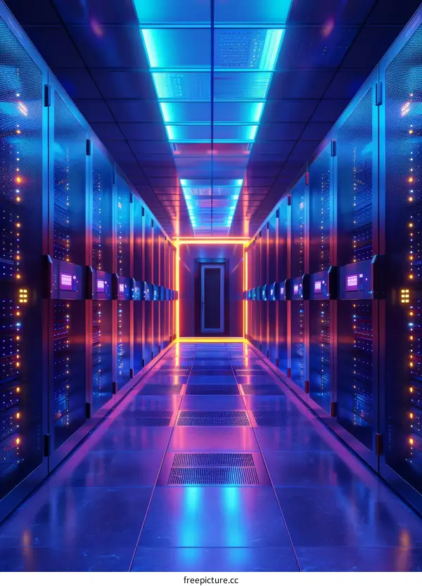 futuristic technology server room data center
