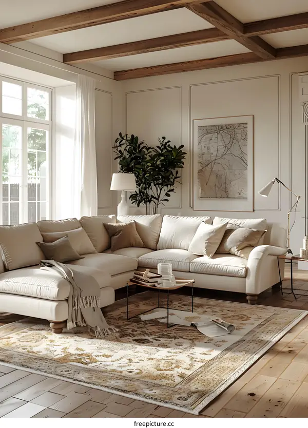 Bright modern living room interior design