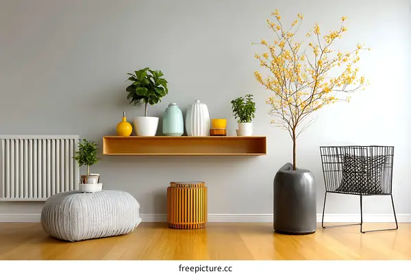 Modern Home Decor with Plants and Furniture