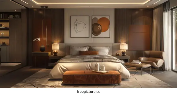 Modern Bedroom Interior Design Illustration