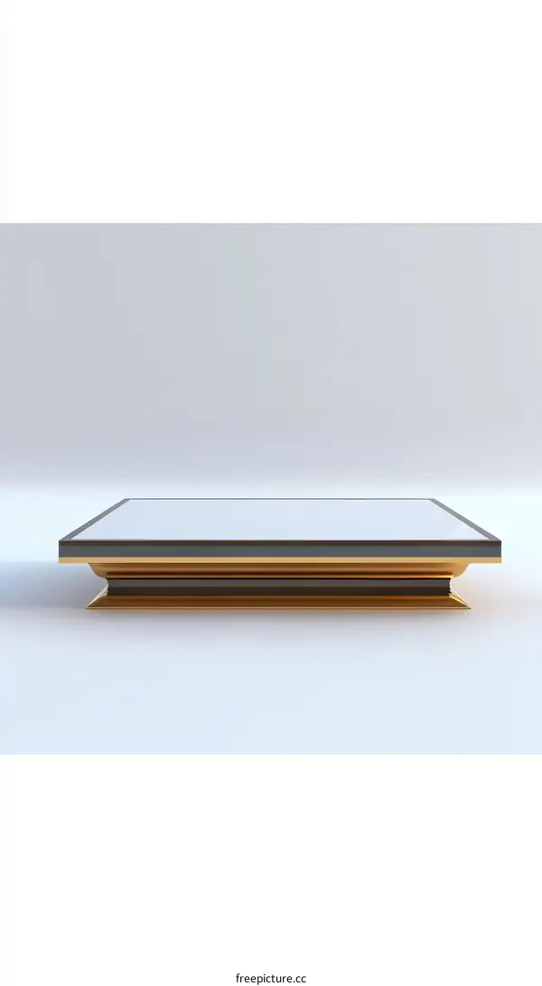 Modern Gold-Framed Rectangular Coffee Table