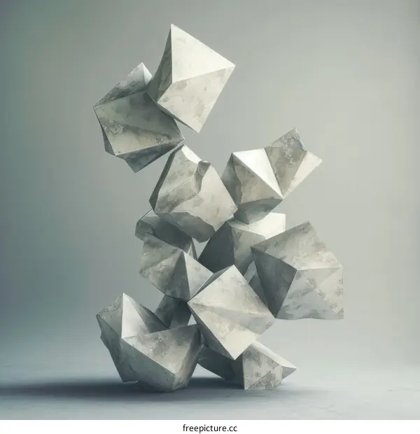 Abstract concrete blocks composition