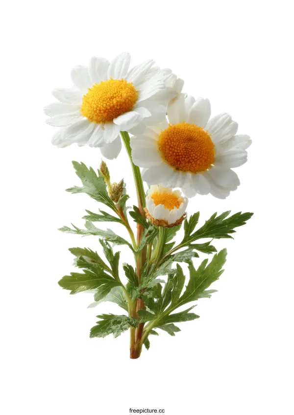 [Transparent Background PNG]Beautiful White Daisies Bouquet Close-up