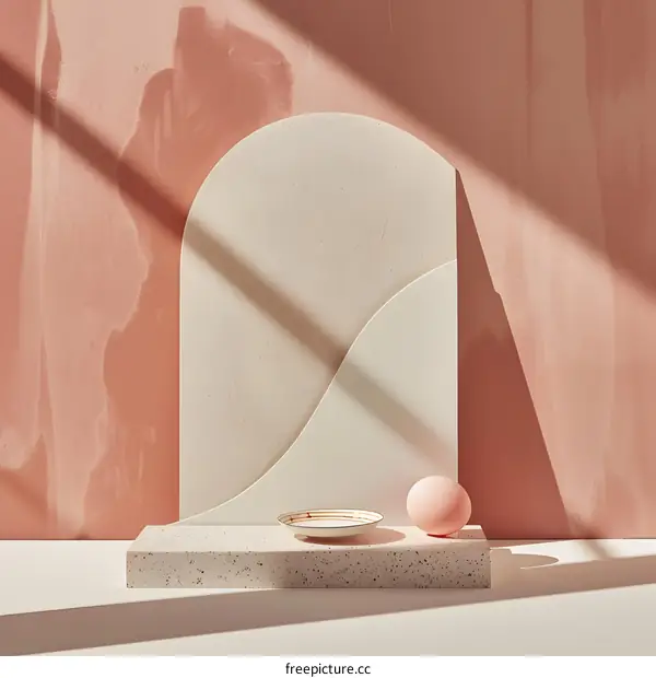 Abstract Minimalist Product Photography Background with Pink and White Tones