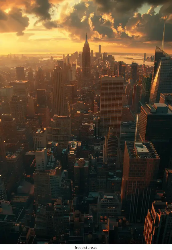 New York City Skyline at Sunset