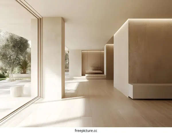 Minimalist Modern Interior Design with Large Windows and Natural Light