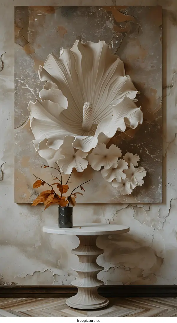 3D flower wall sculpture