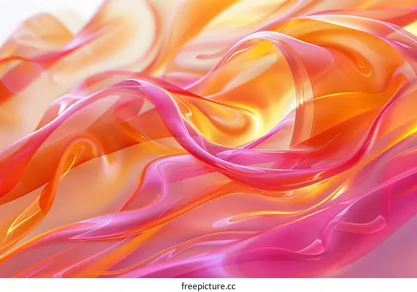 Colorful abstract background with flowing pink and orange waves