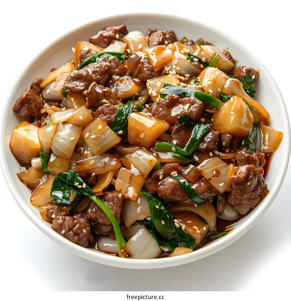 Stir-fried Beef with Onion and Green Pepper