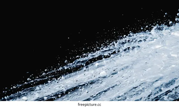 Abstract Water Splash Illustration on Black Background