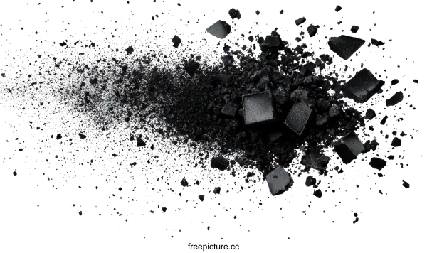 [Transparent Background PNG]Crushed Black Powder Makeup Pigment