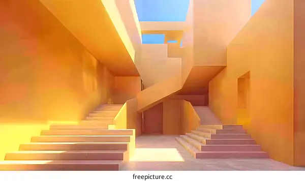 The beauty of lines and colors in architecture