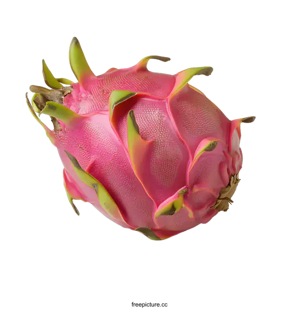 [Transparent Background PNG]Fresh Pink Dragon Fruit Close Up on White Background