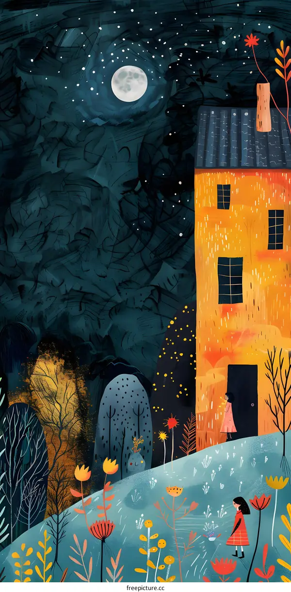 girl and the magic house in the woods